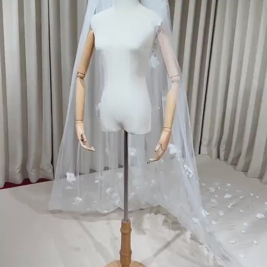 1 Tier 3D Flower Wedding Veil