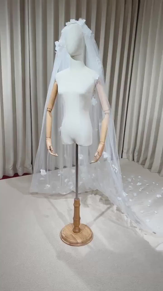 1 Tier 3D Flower Wedding Veil